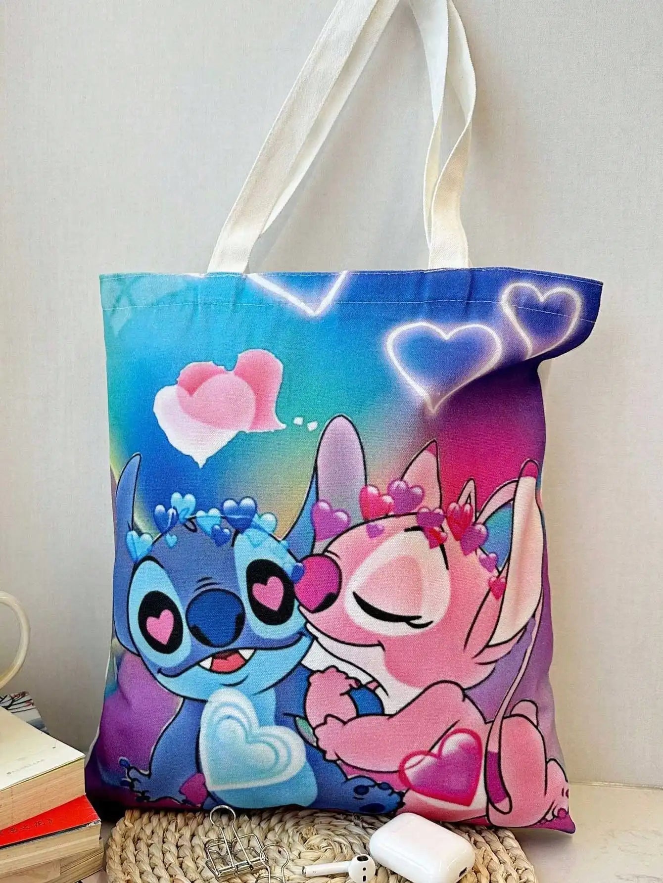 MINISO Stitch Children's Lunch Bag Primary School Lunch Box Bag Children's Best Gift Cartoon Mochila Best Gift for Children