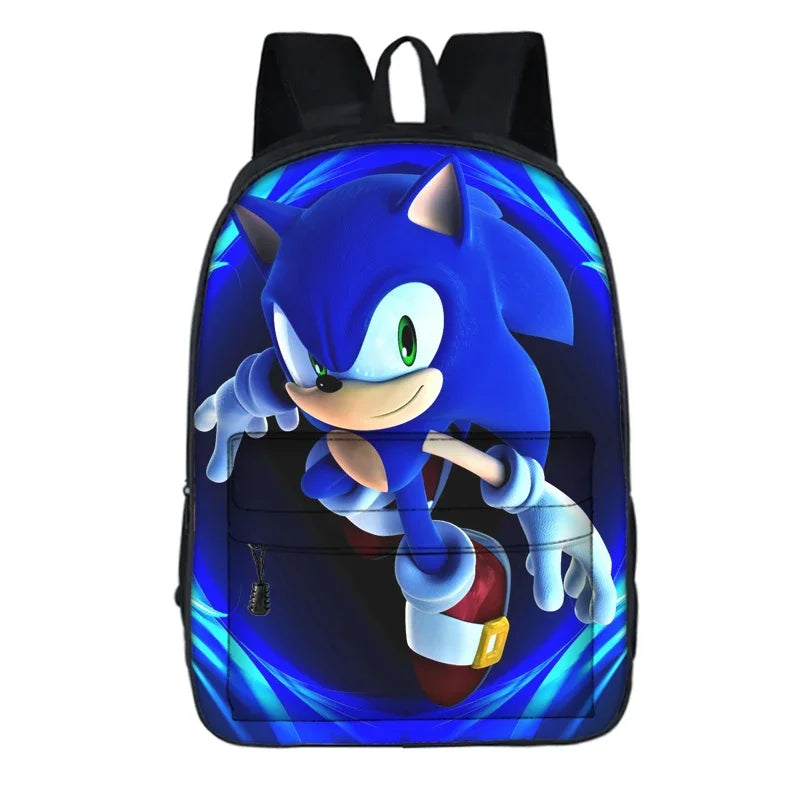 Sonic with Compartments Primary and Middle Students Schoolbag Sport Backpack Boy Girls Anime kawaii Cartoon School Bag Mochila