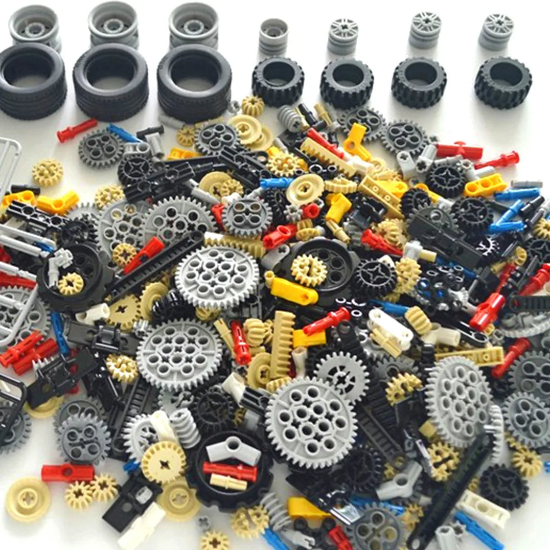 100g Sorted Lot Random High-tech Brick Parts Multicolour Axle Pin Connectors Assmble Particles Building Blocks 32034 32014 Toy