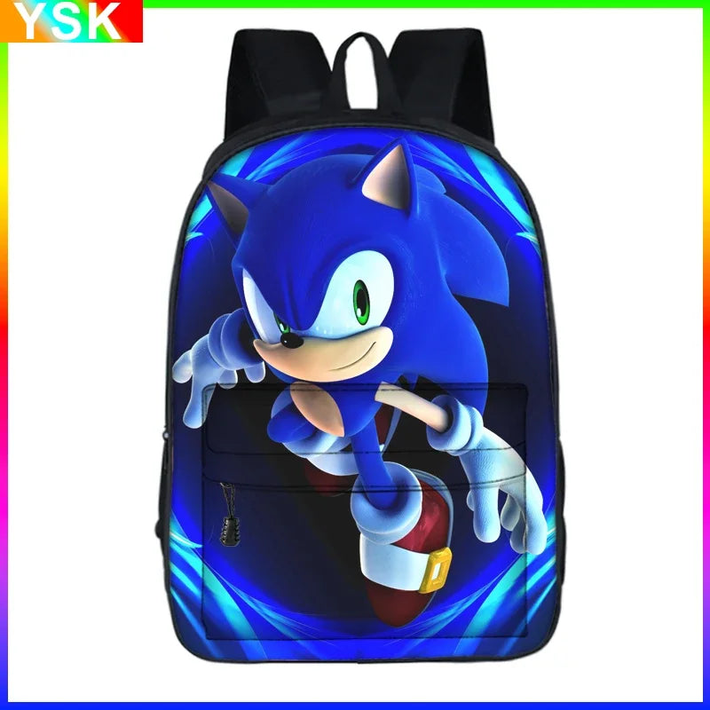 Sonic with Compartments Primary and Middle Students Schoolbag Sport Backpack Boy Girls Anime kawaii Cartoon School Bag Mochila