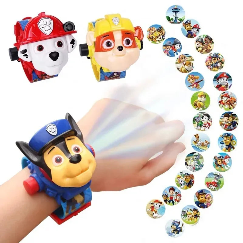 Paw patrol Toys Digital Watch Projection 24 Style Cartoon patterns Time Clock pat patrouille Toy kids Birthday Gift