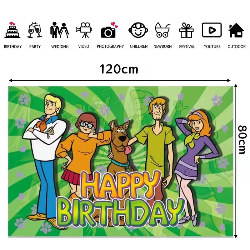 New Scoobys Do Birthday Decoration Dog Disposable Tableware Cake Toppers Napkins Kids Favor Gift Baby Shower Party Supplies Set