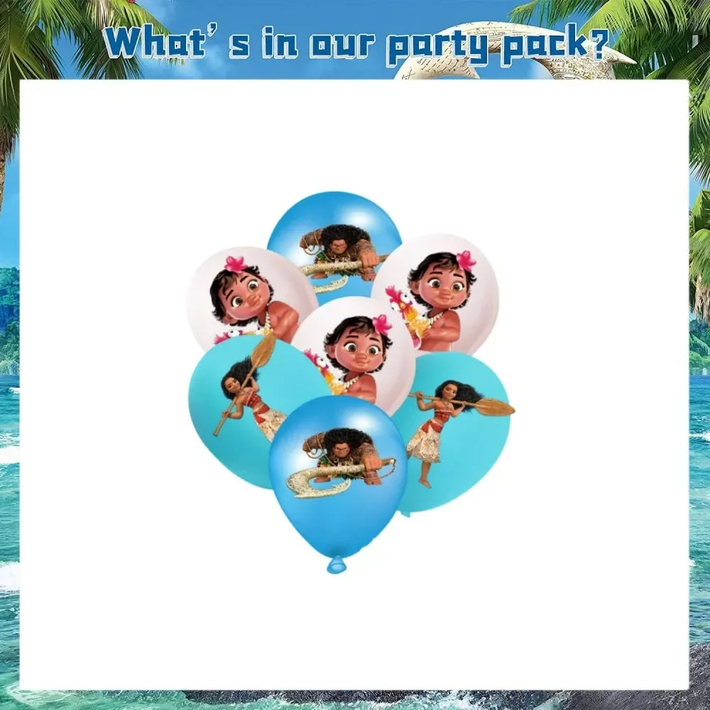 Moana Birthday Party Decoration Moana Maui Balloons Disposable Tableware Backdrops Baby Shower Kids Girls Party Supplies