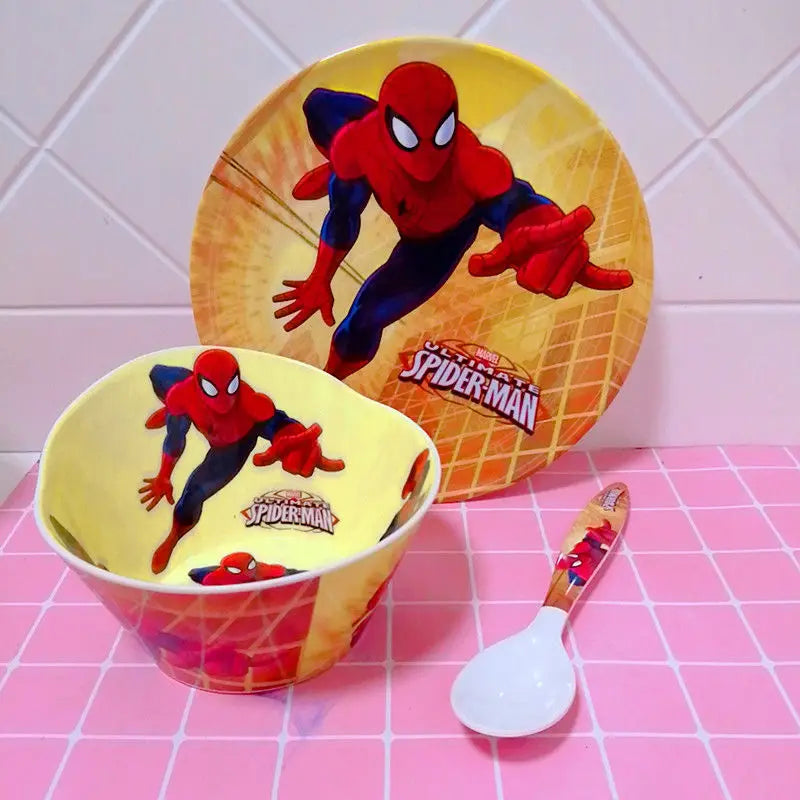 Marvel Spiderman creative cartoon animation picture for boys and girls, light, strong, fall-resistant and durable tableware set