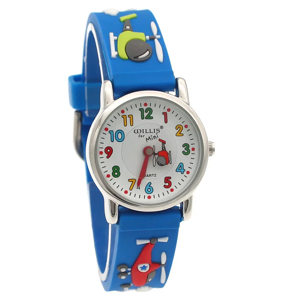 Cartoon Bus Dinosaur 3d Silicone Kids Watch Student Boys Girl Quartz Watch Wholesale Children Sports Watch Kids Gift Clock A27