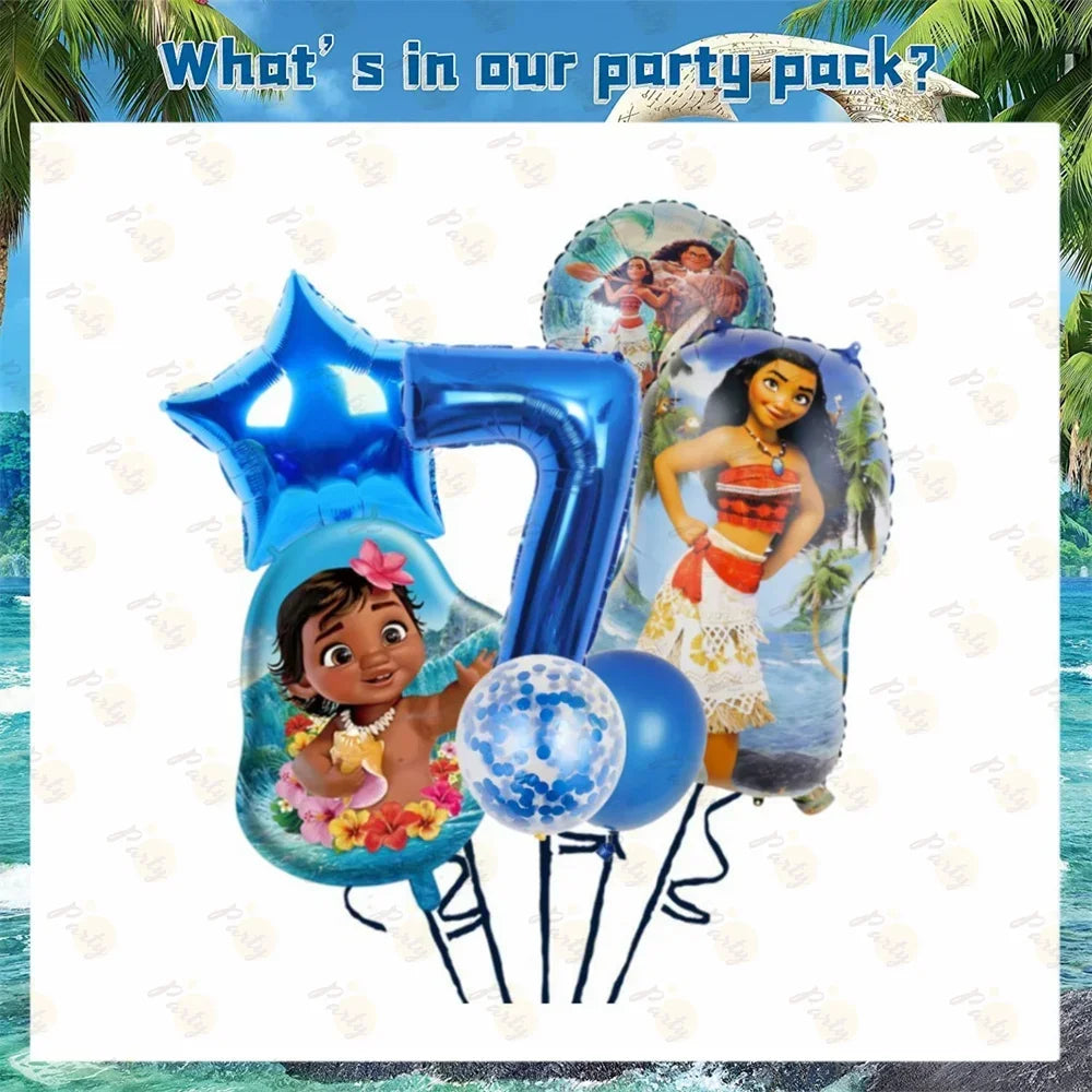 Moana Birthday Party Decoration Moana Maui Balloons Disposable Tableware Backdrops Baby Shower Kids Girls Party Supplies