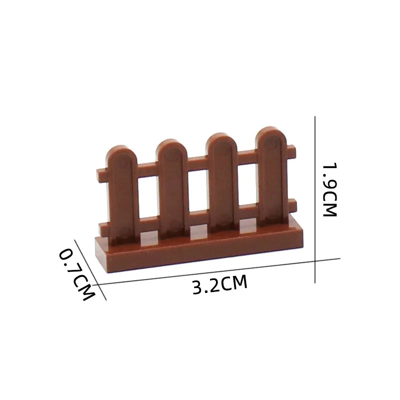 Marumine 30PCS MOC Bricks City Fence Accessories Railing Stairs House Pieces Garden Military Building Blocks Parts 30056 33303