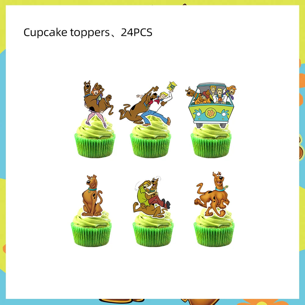 New Scoobys Do Birthday Decoration Dog Disposable Tableware Cake Toppers Napkins Kids Favor Gift Baby Shower Party Supplies Set