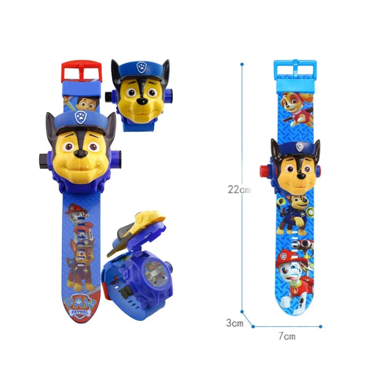 Paw patrol Toys Digital Watch Projection 24 Style Cartoon patterns Time Clock pat patrouille Toy kids Birthday Gift