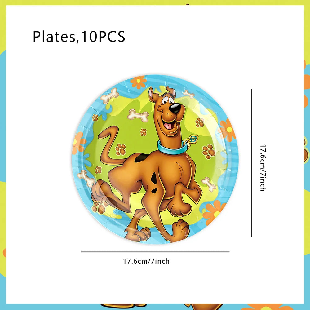 New Scoobys Do Birthday Decoration Dog Disposable Tableware Cake Toppers Napkins Kids Favor Gift Baby Shower Party Supplies Set