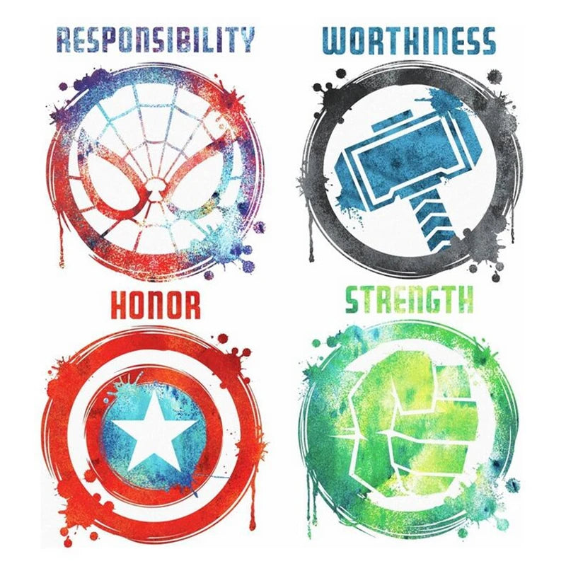 MINISO Cartoon Avengers DIY Wall Stickers For Kids Room Marvel Superhero Movie Poster Living Room Bedroom Wall Decoration