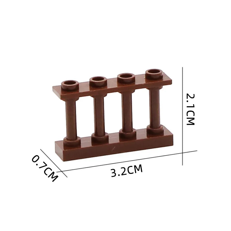 Marumine 30PCS MOC Bricks City Fence Accessories Railing Stairs House Pieces Garden Military Building Blocks Parts 30056 33303