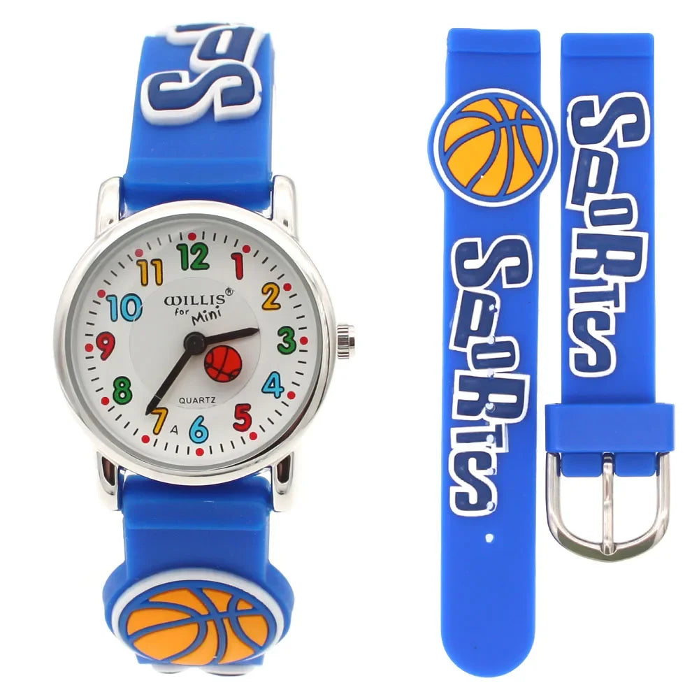 Cartoon Bus Dinosaur 3d Silicone Kids Watch Student Boys Girl Quartz Watch Wholesale Children Sports Watch Kids Gift Clock A27