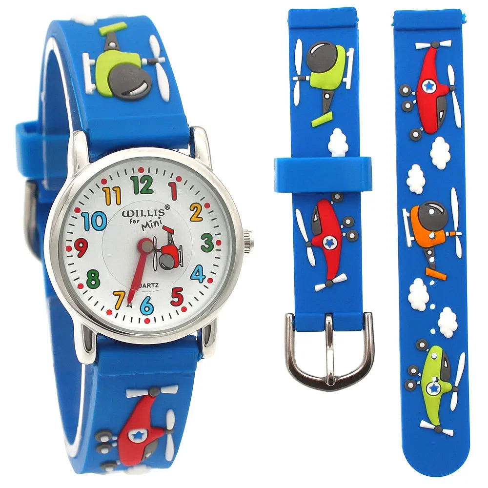 Cartoon Bus Dinosaur 3d Silicone Kids Watch Student Boys Girl Quartz Watch Wholesale Children Sports Watch Kids Gift Clock A27