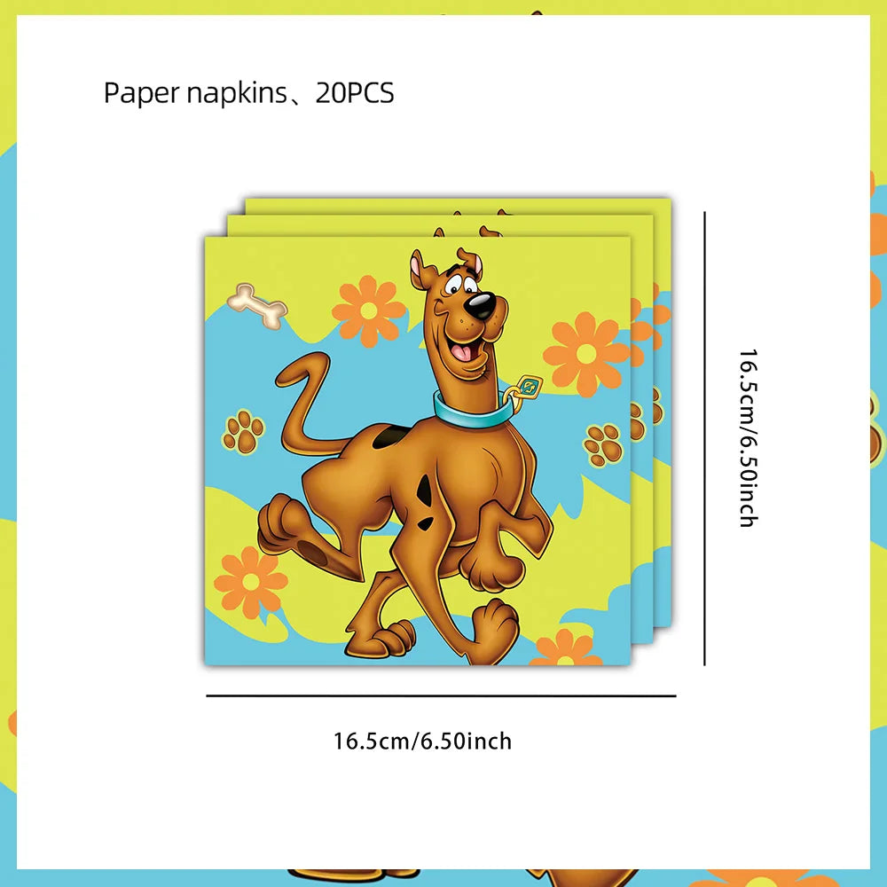 New Scoobys Do Birthday Decoration Dog Disposable Tableware Cake Toppers Napkins Kids Favor Gift Baby Shower Party Supplies Set