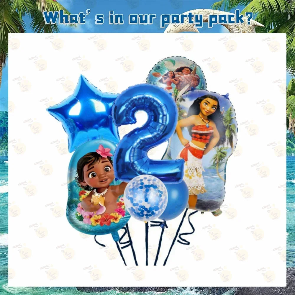 Moana Birthday Party Decoration Moana Maui Balloons Disposable Tableware Backdrops Baby Shower Kids Girls Party Supplies