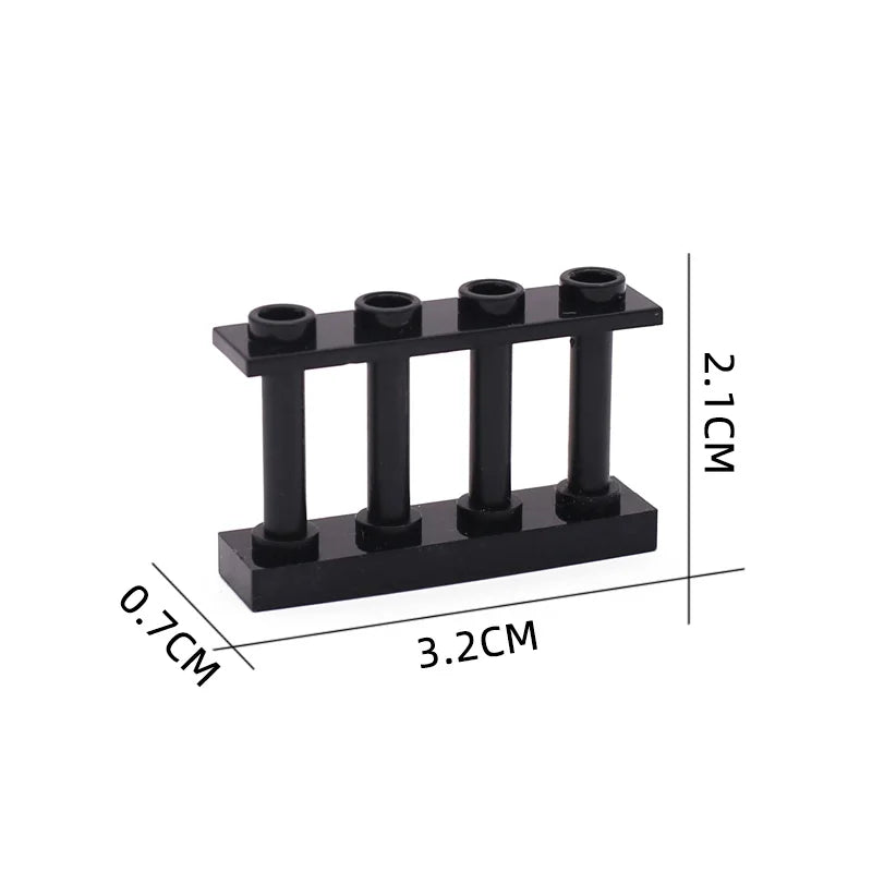 Marumine 30PCS MOC Bricks City Fence Accessories Railing Stairs House Pieces Garden Military Building Blocks Parts 30056 33303