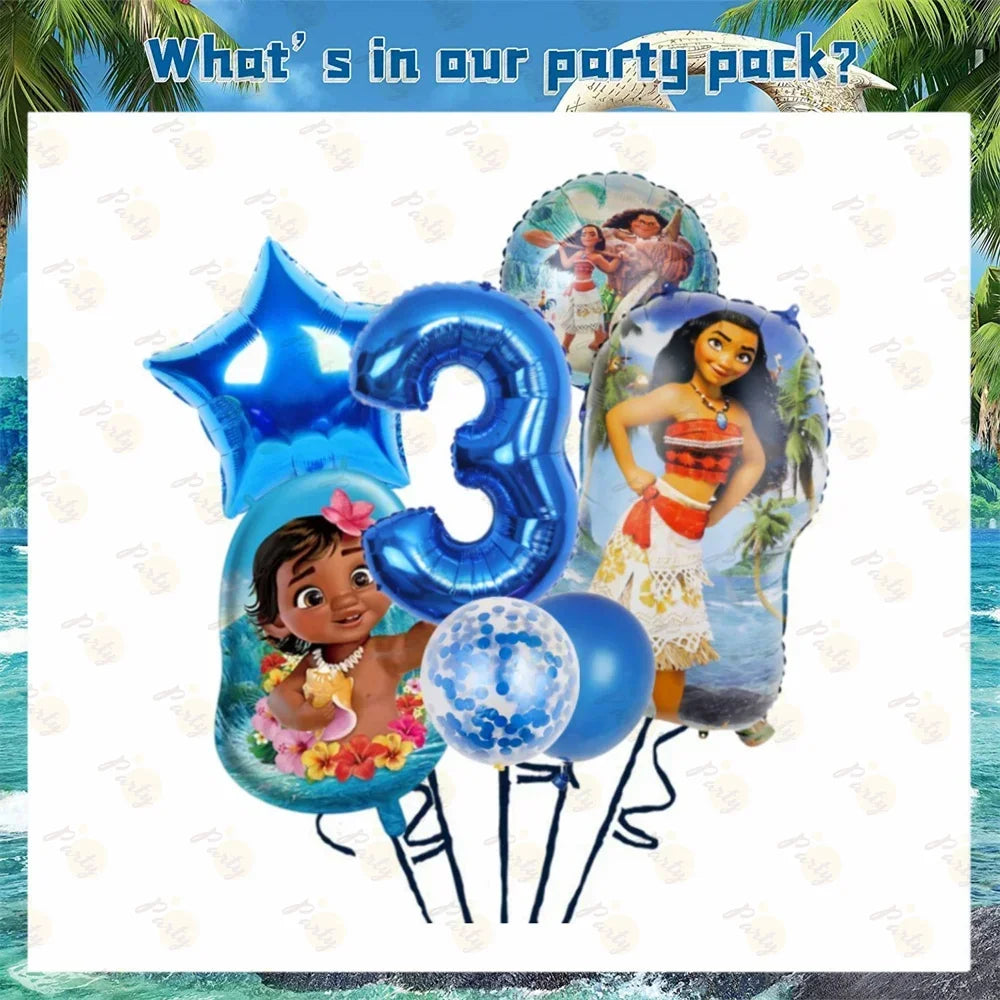 Moana Birthday Party Decoration Moana Maui Balloons Disposable Tableware Backdrops Baby Shower Kids Girls Party Supplies