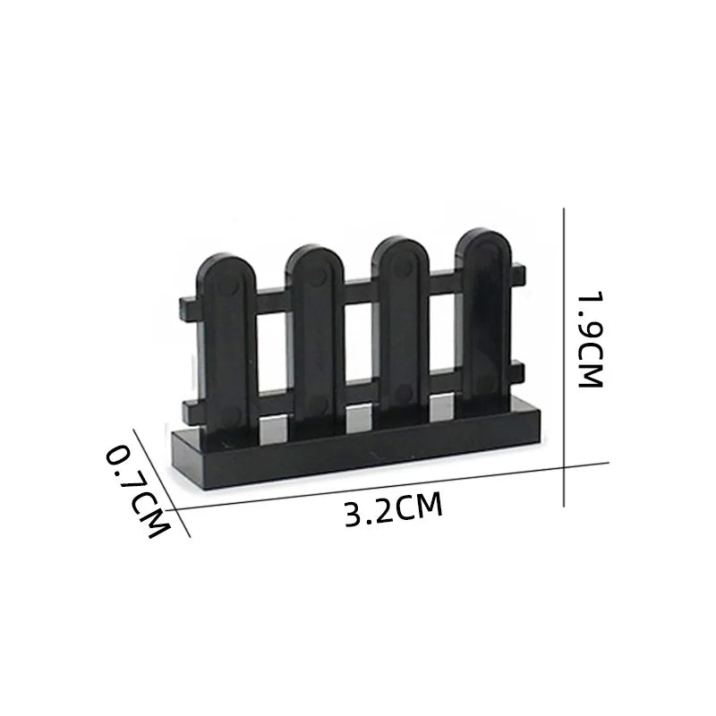 Marumine 30PCS MOC Bricks City Fence Accessories Railing Stairs House Pieces Garden Military Building Blocks Parts 30056 33303