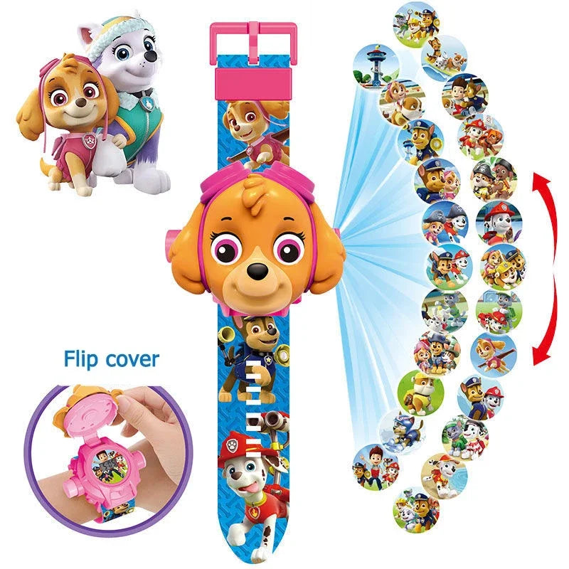 Paw patrol Toys Digital Watch Projection 24 Style Cartoon patterns Time Clock pat patrouille Toy kids Birthday Gift