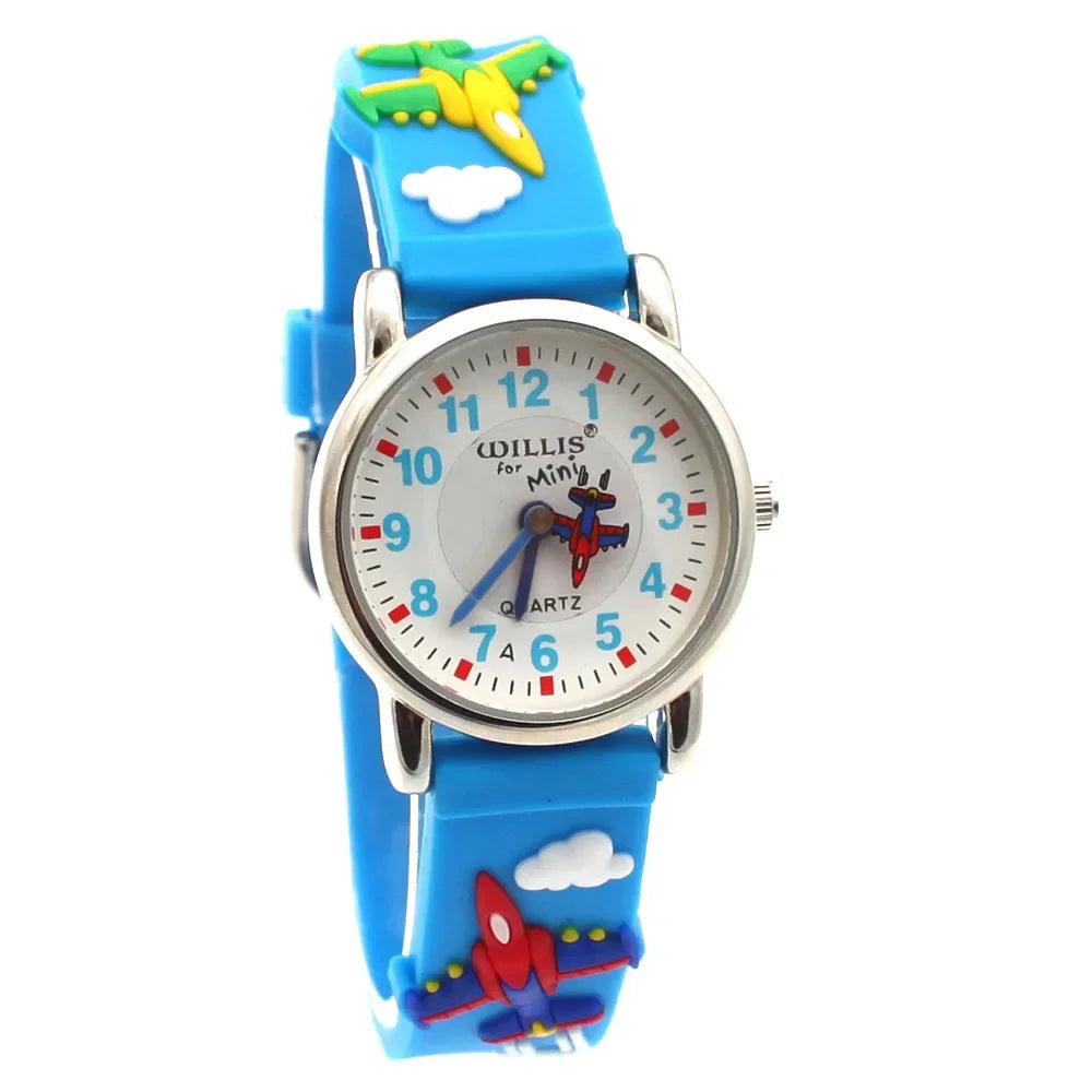 Cartoon Bus Dinosaur 3d Silicone Kids Watch Student Boys Girl Quartz Watch Wholesale Children Sports Watch Kids Gift Clock A27