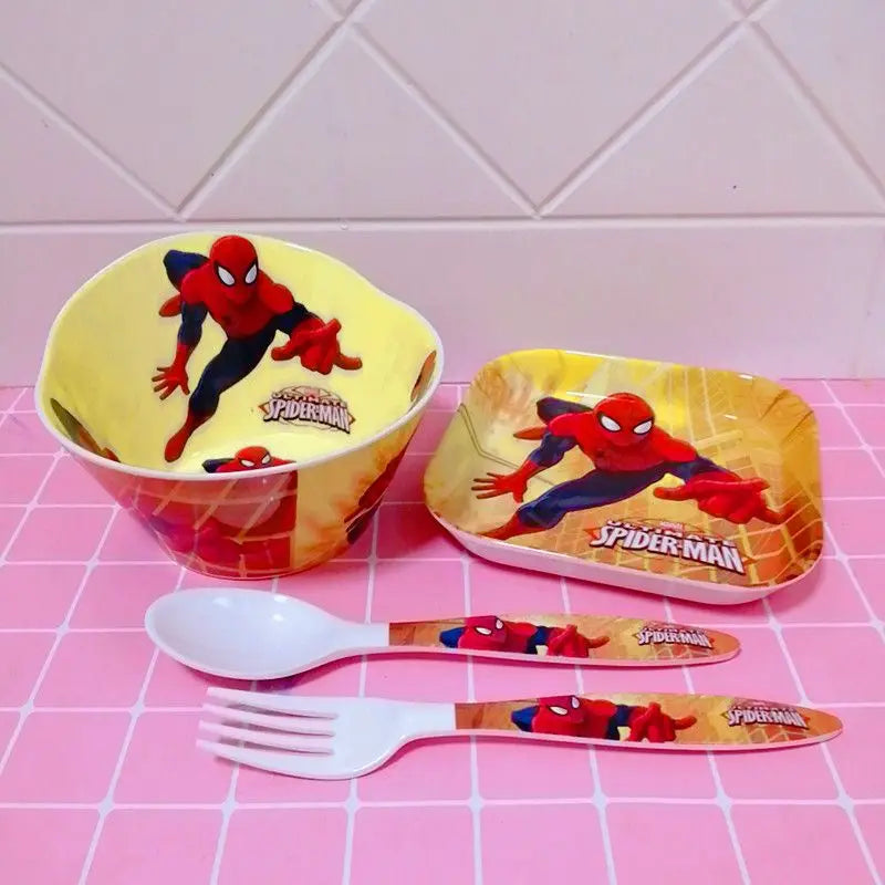 Marvel Spiderman creative cartoon animation picture for boys and girls, light, strong, fall-resistant and durable tableware set