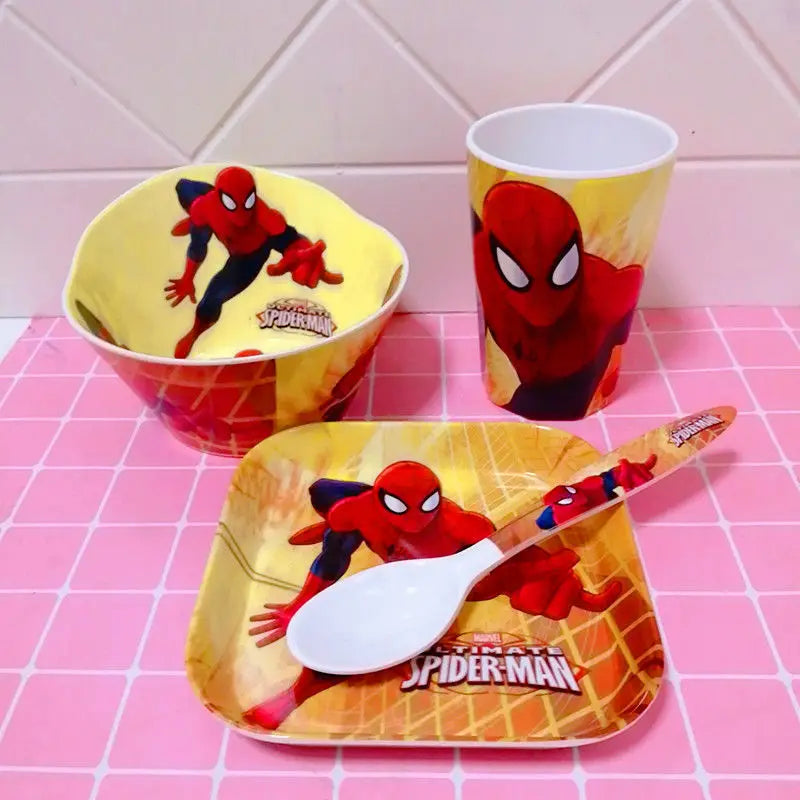 Marvel Spiderman creative cartoon animation picture for boys and girls, light, strong, fall-resistant and durable tableware set