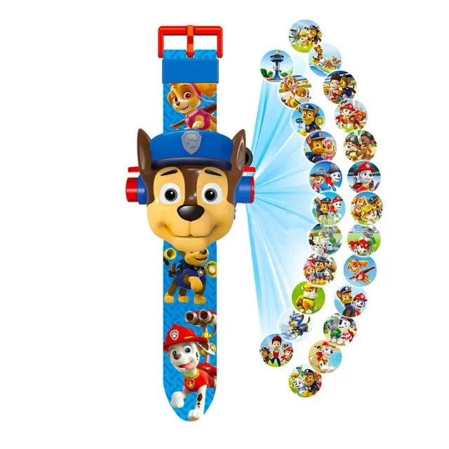 Paw patrol Toys Digital Watch Projection 24 Style Cartoon patterns Time Clock pat patrouille Toy kids Birthday Gift