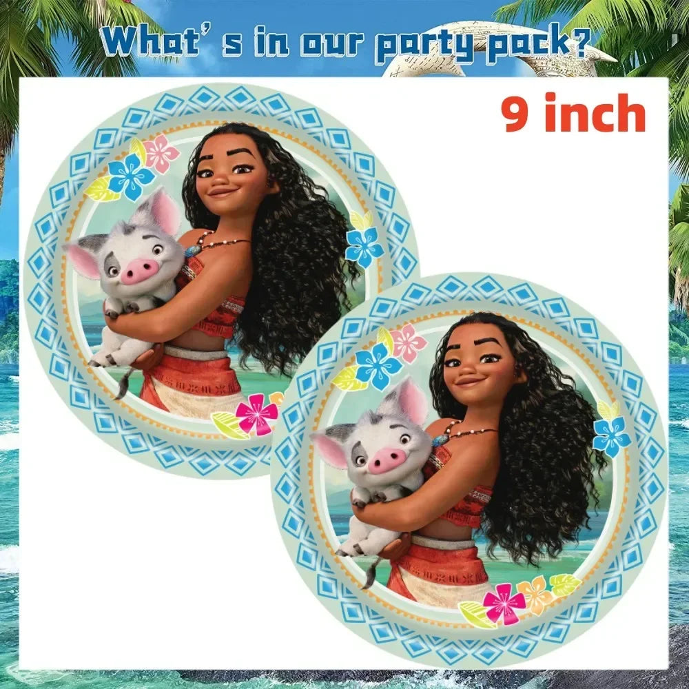 Moana Birthday Party Decoration Moana Maui Balloons Disposable Tableware Backdrops Baby Shower Kids Girls Party Supplies