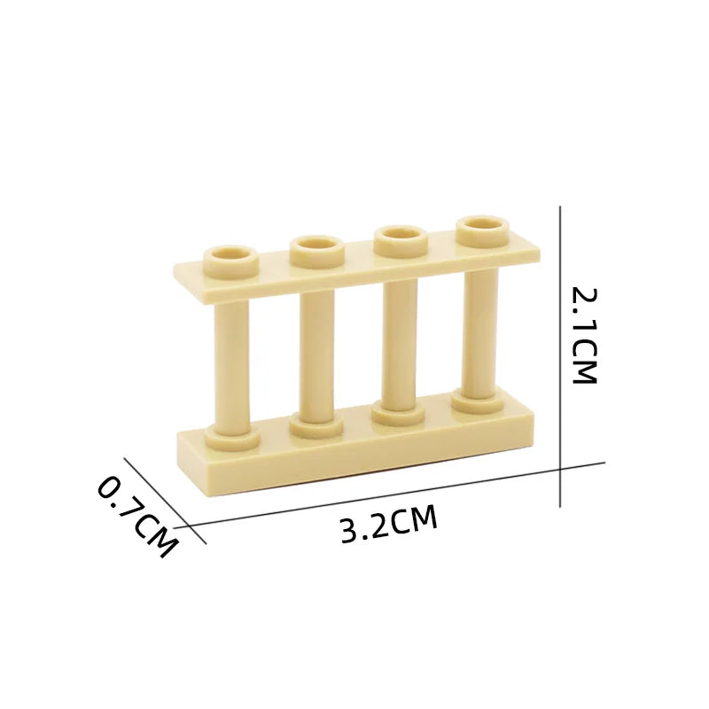 Marumine 30PCS MOC Bricks City Fence Accessories Railing Stairs House Pieces Garden Military Building Blocks Parts 30056 33303