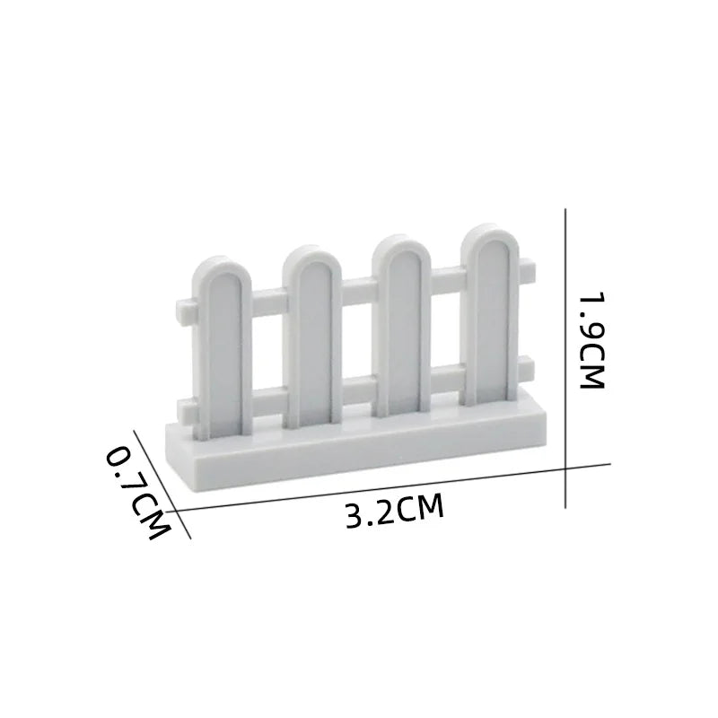 Marumine 30PCS MOC Bricks City Fence Accessories Railing Stairs House Pieces Garden Military Building Blocks Parts 30056 33303