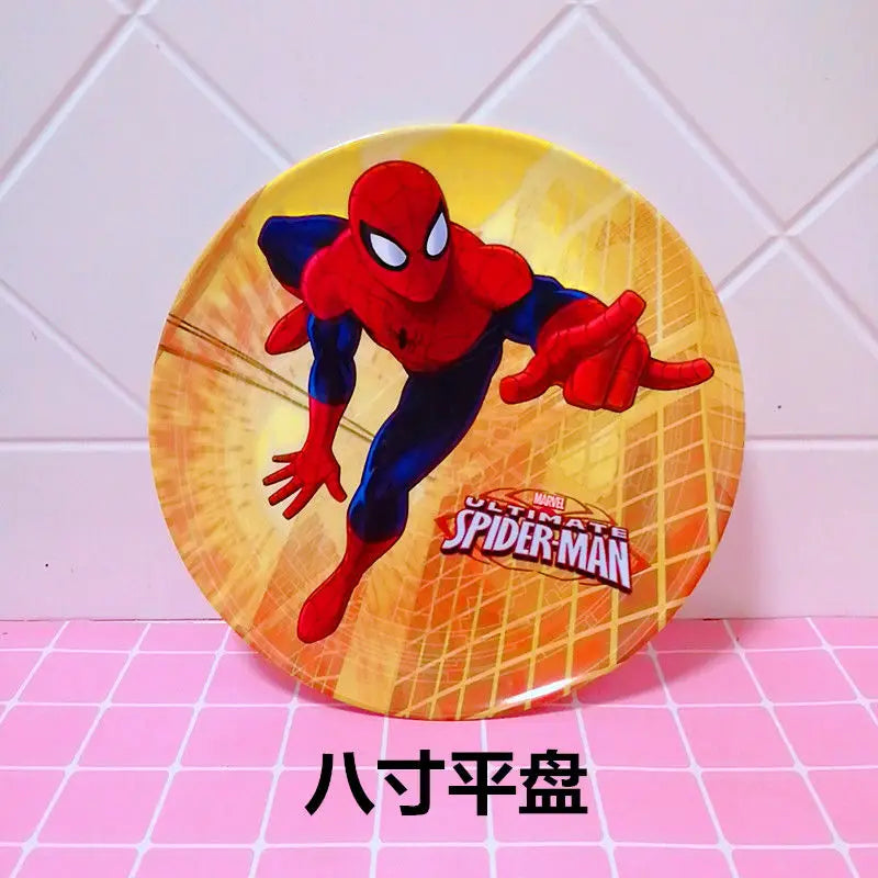 Marvel Spiderman creative cartoon animation picture for boys and girls, light, strong, fall-resistant and durable tableware set