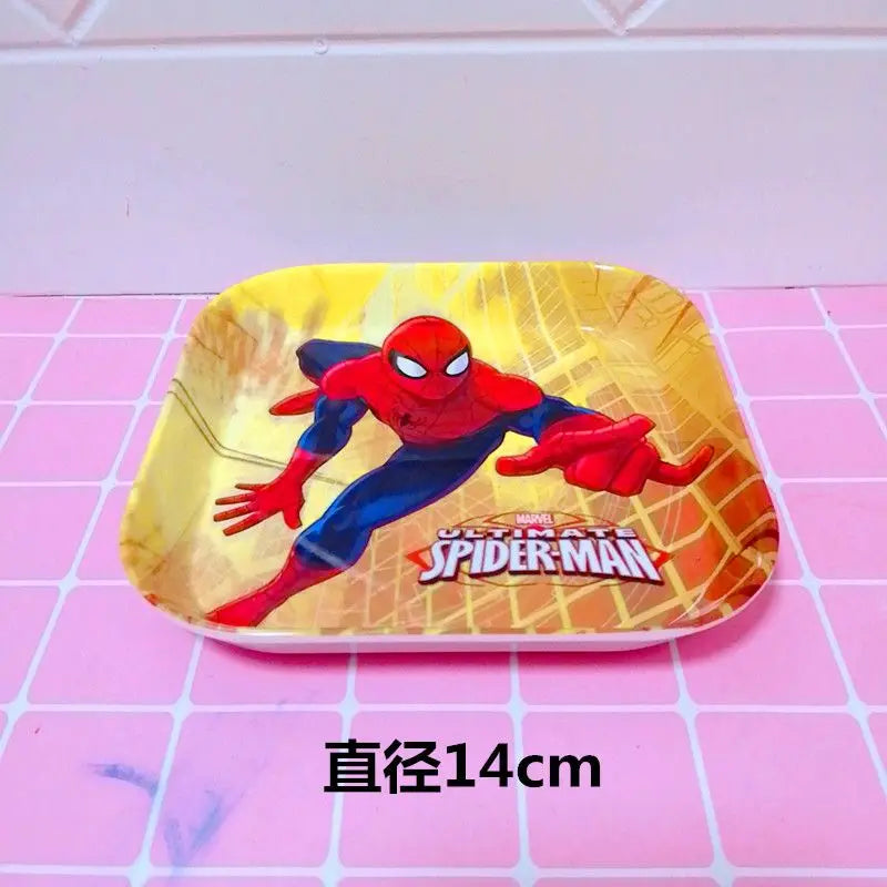 Marvel Spiderman creative cartoon animation picture for boys and girls, light, strong, fall-resistant and durable tableware set