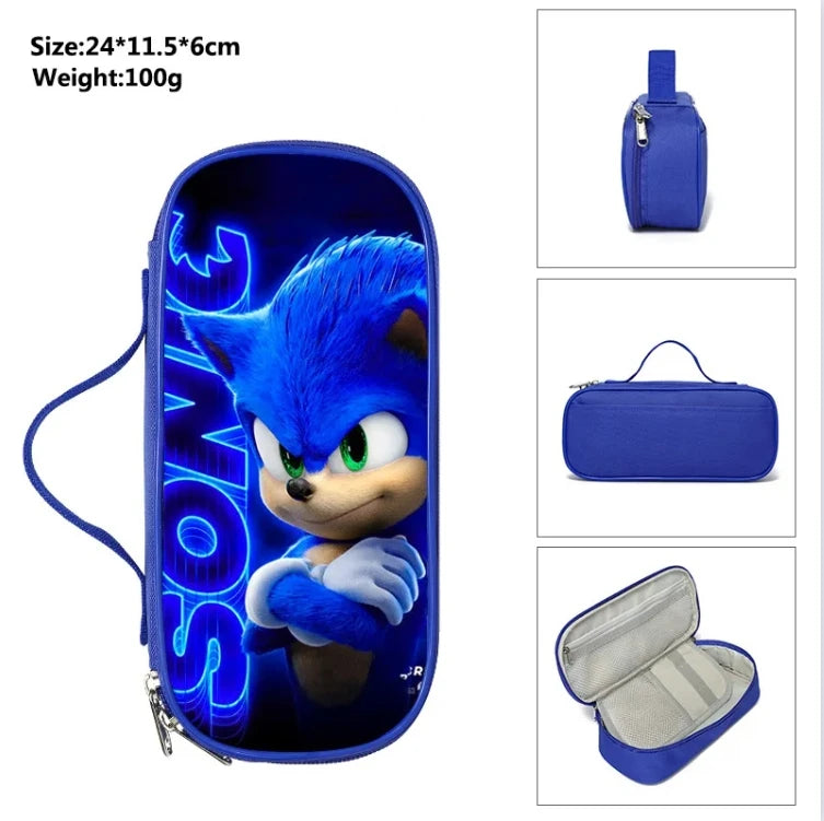 Sonic with Compartments Primary and Middle Students Schoolbag Sport Backpack Boy Girls Anime kawaii Cartoon School Bag Mochila