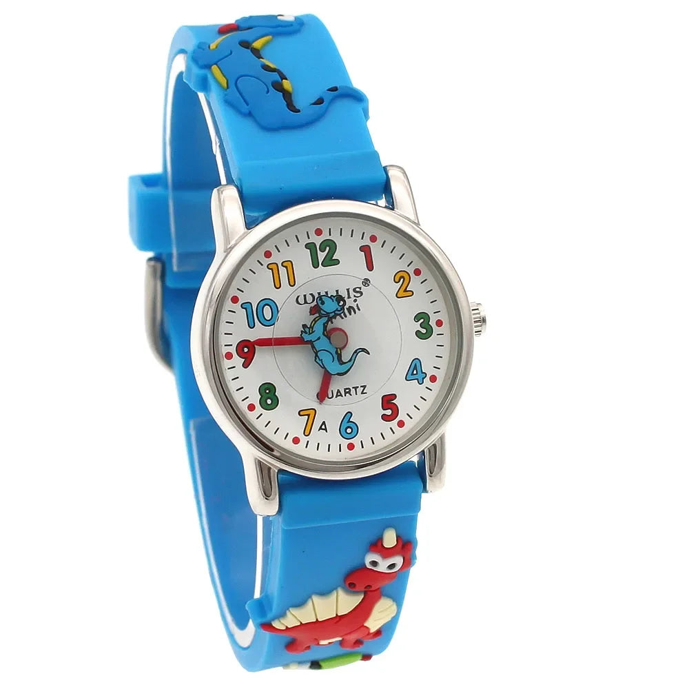 Cartoon Bus Dinosaur 3d Silicone Kids Watch Student Boys Girl Quartz Watch Wholesale Children Sports Watch Kids Gift Clock A27