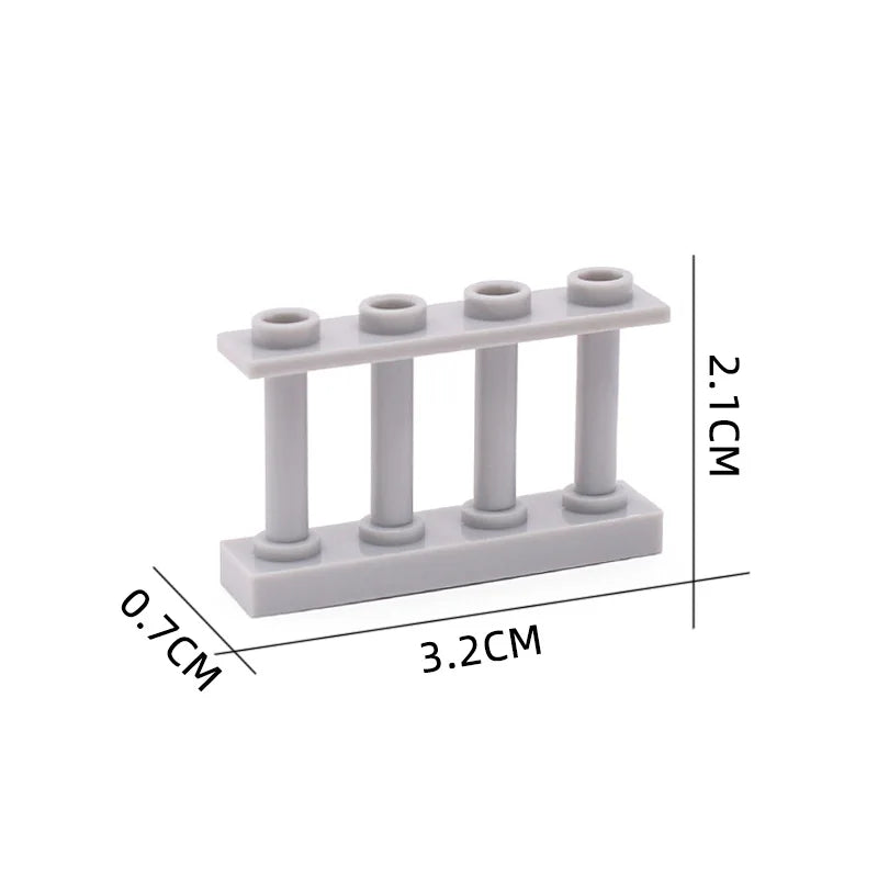 Marumine 30PCS MOC Bricks City Fence Accessories Railing Stairs House Pieces Garden Military Building Blocks Parts 30056 33303