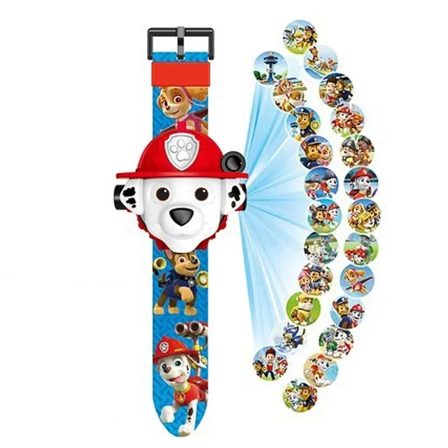 Paw patrol Toys Digital Watch Projection 24 Style Cartoon patterns Time Clock pat patrouille Toy kids Birthday Gift