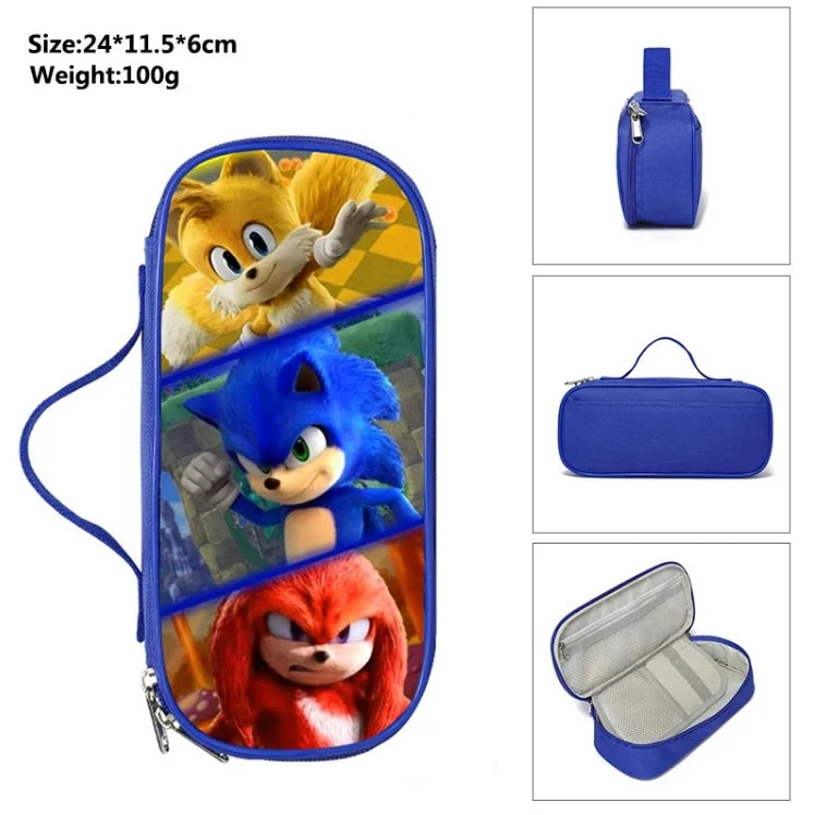 Sonic with Compartments Primary and Middle Students Schoolbag Sport Backpack Boy Girls Anime kawaii Cartoon School Bag Mochila