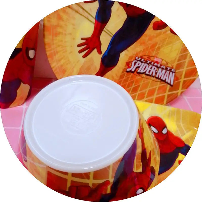 Marvel Spiderman creative cartoon animation picture for boys and girls, light, strong, fall-resistant and durable tableware set