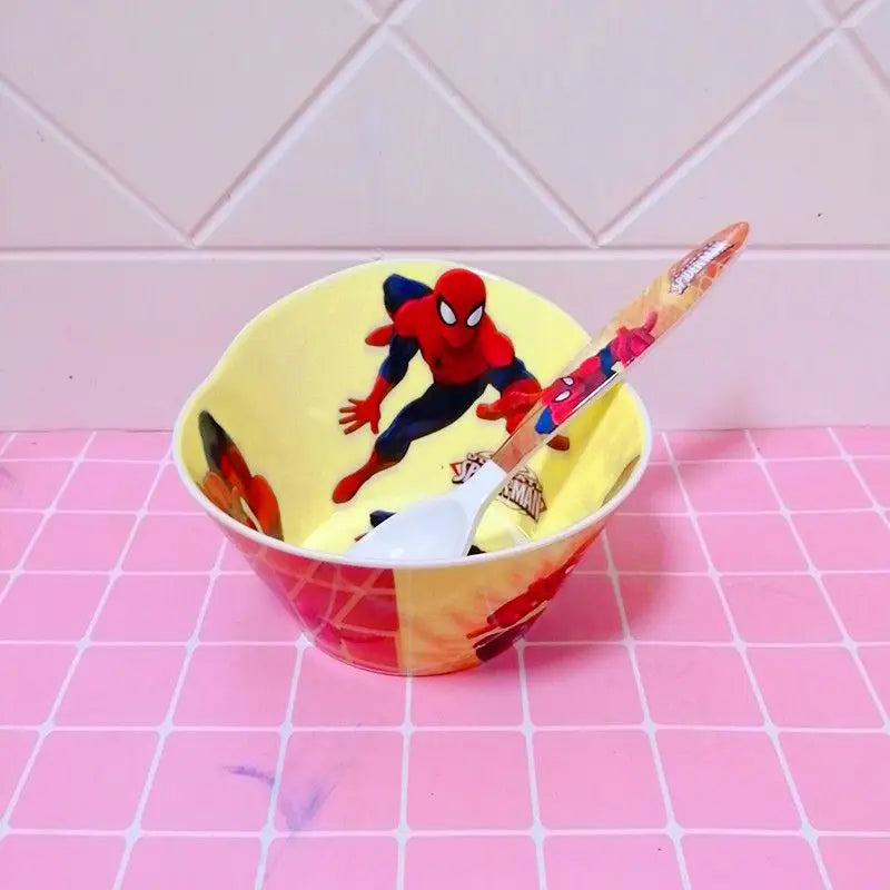 Marvel Spiderman creative cartoon animation picture for boys and girls, light, strong, fall-resistant and durable tableware set