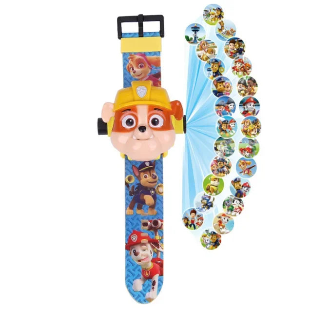 Paw patrol Toys Digital Watch Projection 24 Style Cartoon patterns Time Clock pat patrouille Toy kids Birthday Gift